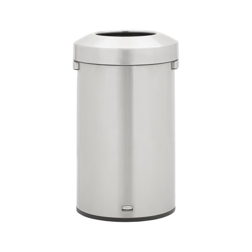 Rubbermaid Refine 16 Gallon Round Waste Receptacle, Stainless Steel